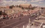 <span class="caption-caption">Labour day march ending at the Showgrounds, Bowen Hills</span>, c1970s. <br />Slide, collection of <span class="caption-contributor">Robin Barron</span>.