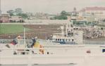 <span class="caption-caption">Royal visit, arrival of royal party by boat, South Brisbane</span>, c1970s. <br />Slide, collection of <span class="caption-contributor">Robin Barron</span>.