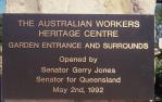<span class="caption-caption">Plaque, Australian Workers Heritage Centre, Barcaldine</span>, 1992. <br />Slide, collection of <span class="caption-contributor">Barcaldine Council</span>.