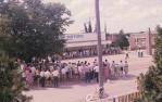 <span class="caption-caption">Opening of the clock tower, main street, Baralaba</span>, 1960s. <br />Slide, collection of <span class="caption-contributor">Cecilia Abbott</span>.