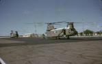 <span class="caption-caption">RAAF Chinooks during airforce practice, Charleville</span>, 1974. <br />Slide, collection of <span class="caption-contributor">Dennis Costigan</span>.