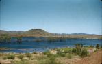 <span class="caption-caption">Dam for waste water and tailings, with rare earth underneath, Mary Kathleen</span>, 1960. <br />Slide, collection of <span class="caption-contributor">Edward Robertson</span>.