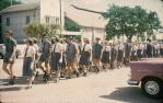 <span class="caption-caption">Anzac Day march, Barcaldine</span>, 1963. <br />Slide, collection of <span class="caption-contributor">Gladys Hartland</span>.