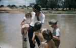 <span class="caption-caption">The water gauge, Lagoon Creek in flood, Barcaldine</span>, 1963. <br />Slide, collection of <span class="caption-contributor">Gladys Hartland</span>.
