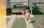 <span class="caption-caption">A carport in Cassia Street, Edge Hill. Brick house is on Russell Street</span>, 1968. <br />Slide, collection of <span class="caption-contributor">George Laws</span>.