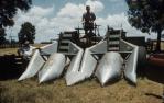 <span class="caption-caption">Constructed on property self propelled 4 row corn harvester, The Plains, Kingaroy Shire</span>, 1956. <br />Slide, collection of <span class="caption-contributor">John Thun</span>.