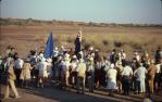 <span class="caption-caption">Ceremony with South Australian and Queensland groups of the Royal Geographical Society of Australasia at Haddon Corner, Barcoo Shire</span>, 1985. <br />Slide, collection of <span class="caption-contributor">Marie Hayes</span>.