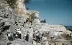 <span class="caption-caption">University of Queensland Geology student field excursion to former Petrie’s Quarry, west side of Bartley’s Hill, Albion, Professor Dorothy Hill left centre</span>, 1959. <br />Slide, collection of <span class="caption-contributor">Patrick Conaghan</span>.