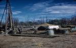 <span class="caption-caption">Roma district, well-sinker’s camp and water-bore testing operations on “Dargal” property</span>, 1959. <br />Slide, collection of <span class="caption-contributor">Patrick Conaghan</span>.