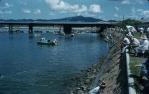 <span class="caption-caption">Victoria Bridge, Tim the Bream fishing competition in Ross Creek, Townsville</span>, 1962. <br />Slide, collection of <span class="caption-contributor">Peter Petersen</span>.