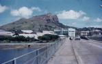 <span class="caption-caption">Looking across Victoria Bridge, with traffic still allowed, to Townsville CBD, Castle Hill in the background</span>, 1962. <br />Slide, collection of <span class="caption-contributor">Peter Petersen</span>.