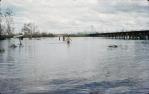 <span class="caption-caption">The Bruce Highway in flood at Yellow Gin Creek, south of Home Hill</span>, 1958. <br />Slide, collection of <span class="caption-contributor">Peter Petersen</span>.