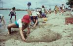 <span class="caption-caption">Sand castle competition on front beach, Bowen</span>, 1979. <br />Slide, collection of <span class="caption-contributor">Rex Grattidge</span>.