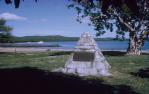 <span class="caption-caption">Memorial cairn at Endeavour landing site, Cooktown</span>, c1960s. <br />Slide, collection of <span class="caption-contributor">Rex Grattidge</span>.