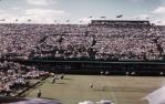 <span class="caption-caption">Lawn Tennis Club, Davis Cup with military band, Milton</span>, 1958. <br />Slide, collection of <span class="caption-contributor">Richard Hopkins</span>.