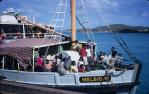 <span class="caption-caption">The Melbidir arrives at Red Island Point for the Bamaga show, Torres Strait</span>, 1972. <br />Slide, collection of <span class="caption-contributor">Ruth Read</span>.