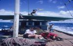 <span class="caption-caption">Waving to people on Possession Island, Torres Strait</span>, 1972. <br />Slide, collection of <span class="caption-contributor">Ruth Read</span>.