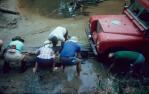<span class="caption-caption">Crossing Gordon Creek, Iron Range National Park, Cook Shire</span>, 1982. <br />Slide, collection of <span class="caption-contributor">Ruth Read</span>.