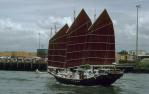 <span class="caption-caption">Tall ship Brisbane River</span>, 1987. <br />Slide, collection of <span class="caption-contributor">Ruth Read</span>.