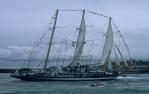 <span class="caption-caption">Tall ship Brisbane River</span>, 1987. <br />Slide, collection of <span class="caption-contributor">Ruth Read</span>.