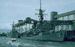 <span class="caption-caption">Part of the Tall ship flotilla Brisbane River</span>, 1987. <br />Slide, collection of <span class="caption-contributor">Ruth Read</span>.