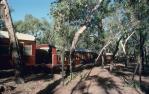 <span class="caption-caption">Lava Lodge train accommodation, Etheridge Shire</span>, 1990. <br />Slide, collection of <span class="caption-contributor">Ruth Read</span>.
