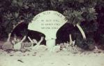 <span class="caption-caption">Whale bone sign, North Reef Island</span>, 1970. <br />Slide, collection of <span class="caption-contributor">Syd Pipe</span>.