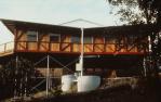 <span class="caption-caption">South elevation, Display Home Buderim</span>, 1980. <br />Slide by <span class="caption-publisher">Michael Keniger</span>, collection of <span class="caption-contributor">University of Queensland Library</span>.