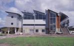 <span class="caption-caption">South-east elevation, Sunshine Coast University Library, Maroochydore</span>, date unknown. <br />Slide by <span class="caption-publisher">Michael Keniger</span>, collection of <span class="caption-contributor">University of Queensland Library</span>.