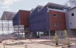 <span class="caption-caption">North-west elevation and entrance court, Sunshine Coast University Library, Maroochydore</span>, date unknown. <br />Slide by <span class="caption-publisher">Michael Keniger</span>, collection of <span class="caption-contributor">University of Queensland Library</span>.