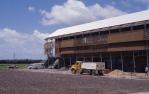 <span class="caption-caption">Timber batten screen to north-east elevation, Sunshine Coast University Library, Maroochydore</span>, date unknown. <br />Slide by <span class="caption-publisher">Michael Keniger</span>, collection of <span class="caption-contributor">University of Queensland Library</span>.