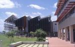 <span class="caption-caption">North-west elevation, Sunshine Coast University Library, Maroochydore</span>, date unknown. <br />Slide by <span class="caption-publisher">Michael Keniger</span>, collection of <span class="caption-contributor">University of Queensland Library</span>.