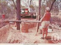 <span class="caption-caption">Handmining at Tomahawk Creek</span>, 1964. <br />Postcard folder by <span class="caption-publisher">Murray Views Pty Ltd</span>, collection of <span class="caption-contributor">Centre for the Government of Queensland</span>.