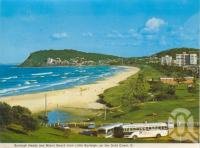 <span class="caption-caption">Burleigh Heads and Miami Beach from Little Burleigh</span>, c1968. <br />Postcard folder by <span class="caption-publisher">Murray Views Pty Ltd</span>, collection of <span class="caption-contributor">Centre for the Government of Queensland</span>.