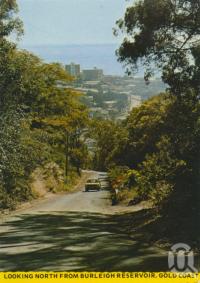 <span class="caption-caption">Looking north from Burleigh Reservoir</span>, c1964. <br />Postcard by <span class="caption-publisher">Samuel Lee & Co Pty Ltd</span>, collection of <span class="caption-contributor">Centre for the Government of Queensland</span>.