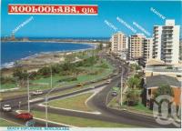 <span class="caption-caption">Beach Esplanade, Mooloolaba</span>, c1984. <br />Postcard folder by <span class="caption-publisher">Wren Souvenirs</span>, collection of <span class="caption-contributor">Centre for the Government of Queensland</span>.