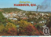 <span class="caption-caption">Nambour, centre of tropical fruit and sugar cane growing</span>, c1984. <br />Postcard folder by <span class="caption-publisher">Wren Souvenirs</span>, collection of <span class="caption-contributor">Centre for the Government of Queensland</span>.
