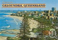 <span class="caption-caption">Overlooking the swimming pool at King's Beach, Caloundra</span>, c1970. <br />Postcard by <span class="caption-publisher">Bernard Kuskopf</span>, collection of <span class="caption-contributor">Centre for the Government of Queensland</span>.