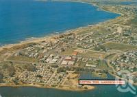 <span class="caption-caption">Cotton Tree, Maroochydore. Cotton Tree camping ground, with the first high rise on the Sunshine Coast in the middleground.</span>, 1975. <br />Postcard by <span class="caption-publisher">Bernard Kuskopf</span>, collection of <span class="caption-contributor">Centre for the Government of Queensland</span>.
