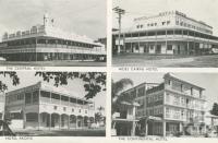 <span class="caption-caption">Central Hotel, Hides Cairns Hotel, Hotel Pacific, Continental Hotel Cairns</span>, c1964. <br />Postcard folder by <span class="caption-publisher">John Sands Pty Ltd</span>, collection of <span class="caption-contributor">Centre for the Government of Queensland</span>.