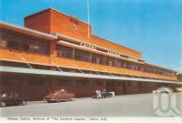 <span class="caption-caption">Railway Station, terminal of the Sunshine Express, Cairns</span>, c1962. <br />Postcard folder by <span class="caption-publisher">Murray Views Pty Ltd</span>, collection of <span class="caption-contributor">Centre for the Government of Queensland</span>.