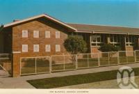 <span class="caption-caption">Blackall Council Chambers</span>, c1964. <br />Postcard folder by <span class="caption-publisher">Sydney G Hughes Pty Ltd</span>, collection of <span class="caption-contributor">Centre for the Government of Queensland</span>.