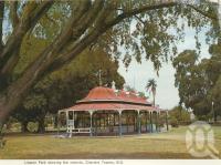 <span class="caption-caption">Lissner Park rotunda, Charters Towers</span>, c1972. <br />Postcard folder by <span class="caption-publisher">Murray Views Pty Ltd</span>, collection of <span class="caption-contributor">Centre for the Government of Queensland</span>.