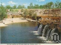<span class="caption-caption">Red Falls, Charters Towers</span>, c1972. <br />Postcard folder by <span class="caption-publisher">Murray Views Pty Ltd</span>, collection of <span class="caption-contributor">Centre for the Government of Queensland</span>.