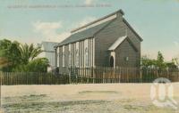 <span class="caption-caption">Queenton Presbyterian Church, Charters Towers</span>, 1909. <br />Postcard by <span class="caption-publisher">Willmetts</span>, collection of <span class="caption-contributor">Centre for the Government of Queensland</span>.
