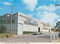 <span class="caption-caption">Ginger factory, Buderim</span>, c1970. <br />Postcard folder by <span class="caption-publisher">Bernard Kuskopf</span>, collection of <span class="caption-contributor">Centre for the Government of Queensland</span>.