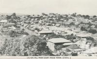 <span class="caption-caption">Calton Hill from Court House Tower, Gympie</span>, c1956. <br />Postcard folder by <span class="caption-publisher">Murray Views Pty Ltd</span>, collection of <span class="caption-contributor">Centre for the Government of Queensland</span>.