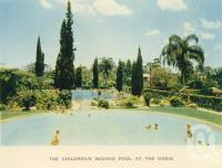 <span class="caption-caption">The children's wading pool, the Oasis</span>, c1960. <br />Postcard folder by <span class="caption-publisher">Sydney G Hughes Pty Ltd</span>, collection of <span class="caption-contributor">John Young</span>.