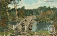 <span class="caption-caption">Tingalpa bridge</span>, 1908. <br />Postcard by <span class="caption-publisher">Valentine's Series</span>, collection of <span class="caption-contributor">John Young</span>.