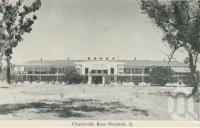 <span class="caption-caption">Charleville base hospital</span>, c1958. <br />Postcard folder by <span class="caption-publisher">Murray Views Pty Ltd</span>, collection of <span class="caption-contributor">John Young</span>.
